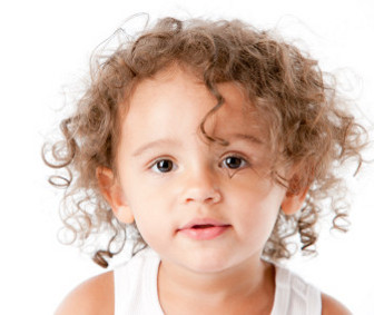 Kid with curly hair